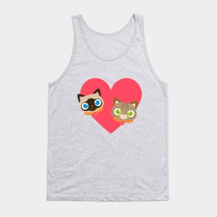 Olive and Apple- Two Cats and a Mouse Tank Top